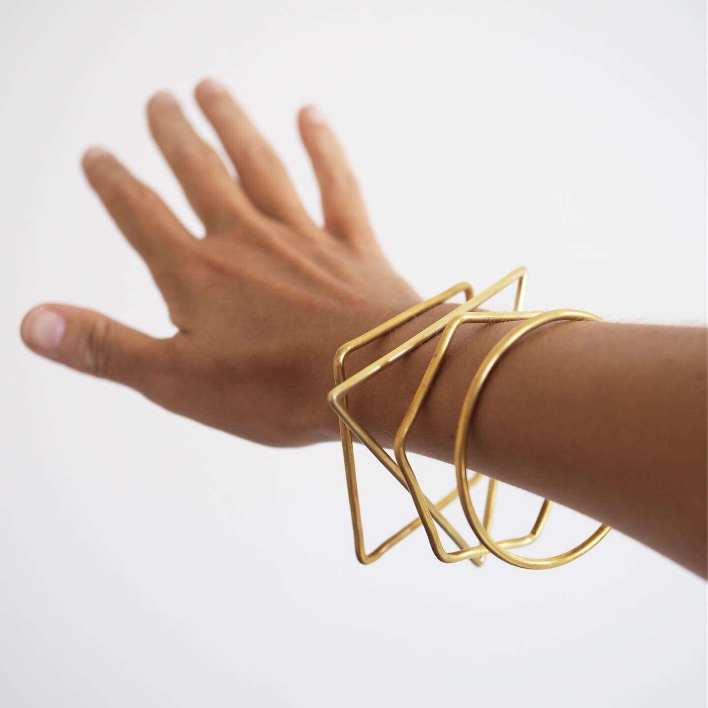 Geometric Brass Bangles