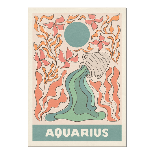 Aquarius A4 Zodiac Print