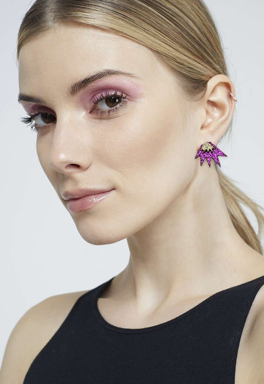 Bang Bang Mini Studs - Aubergine & Gold
