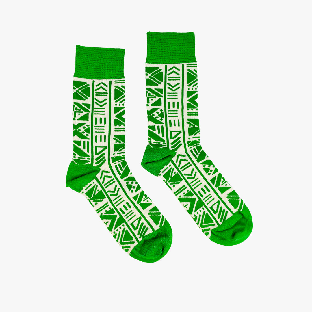 Afropop Socks Bogolan Green