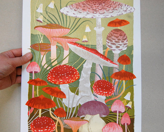 Fungi A3 Risograph Print