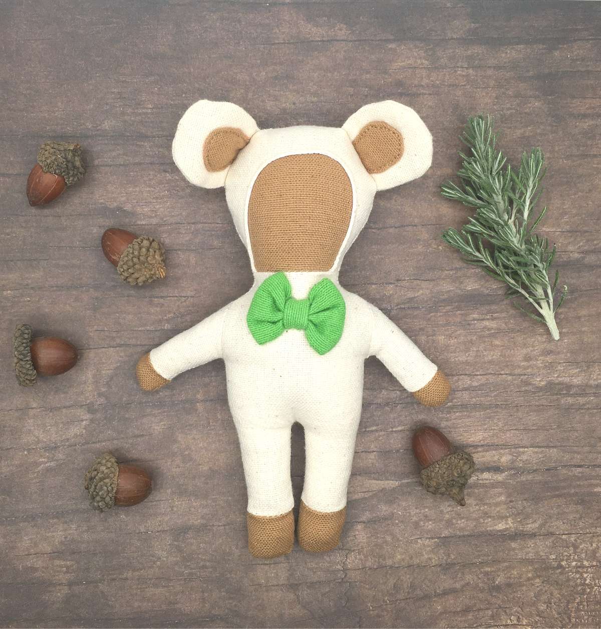 Rattle Doll - Green Bow