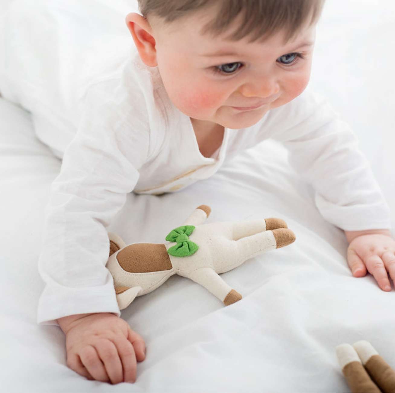 Rattle Doll - Green Bow