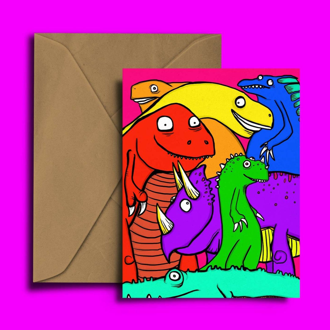 Colourful Dinosaur Greetings Card