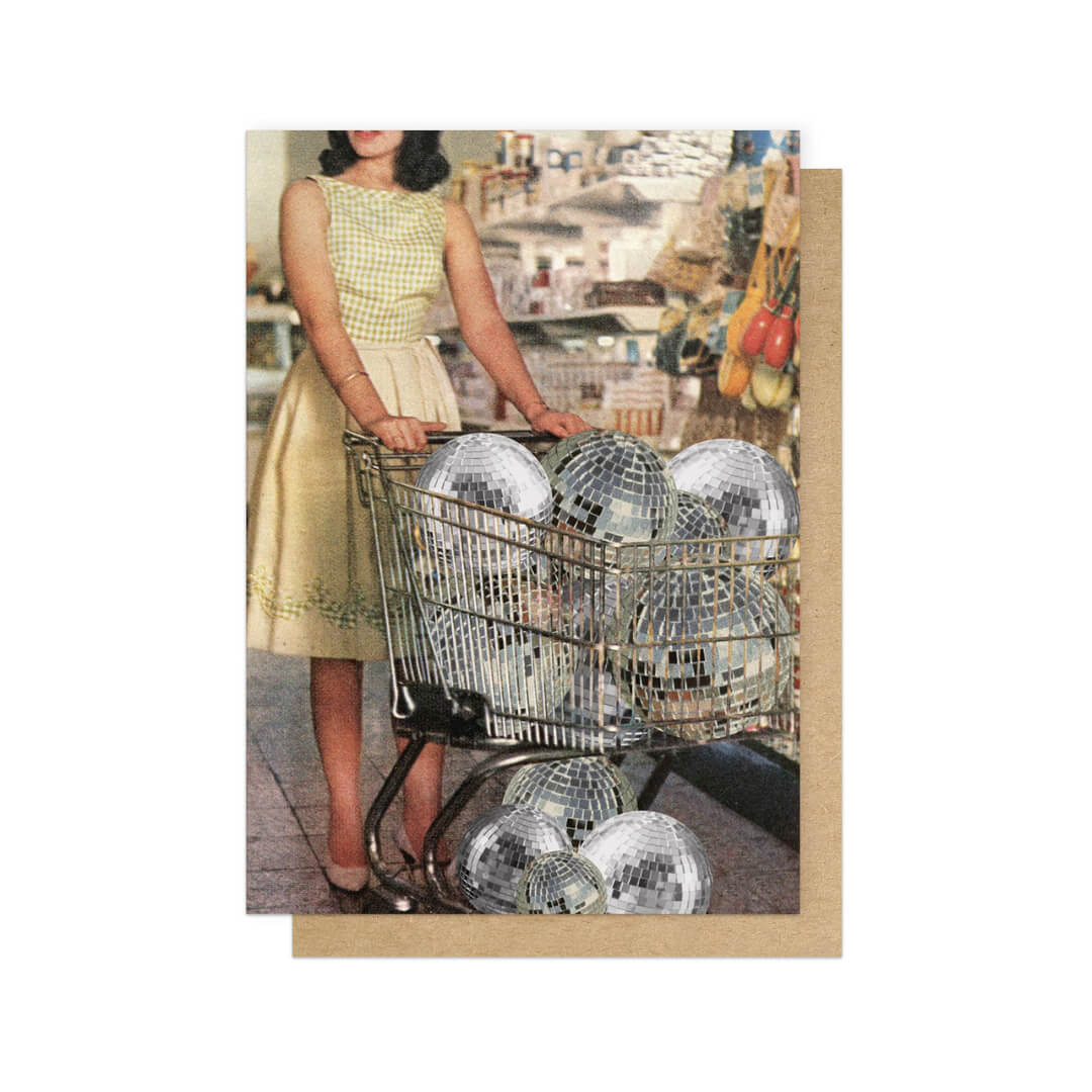 Supermarket Disco Balls Greetings Card