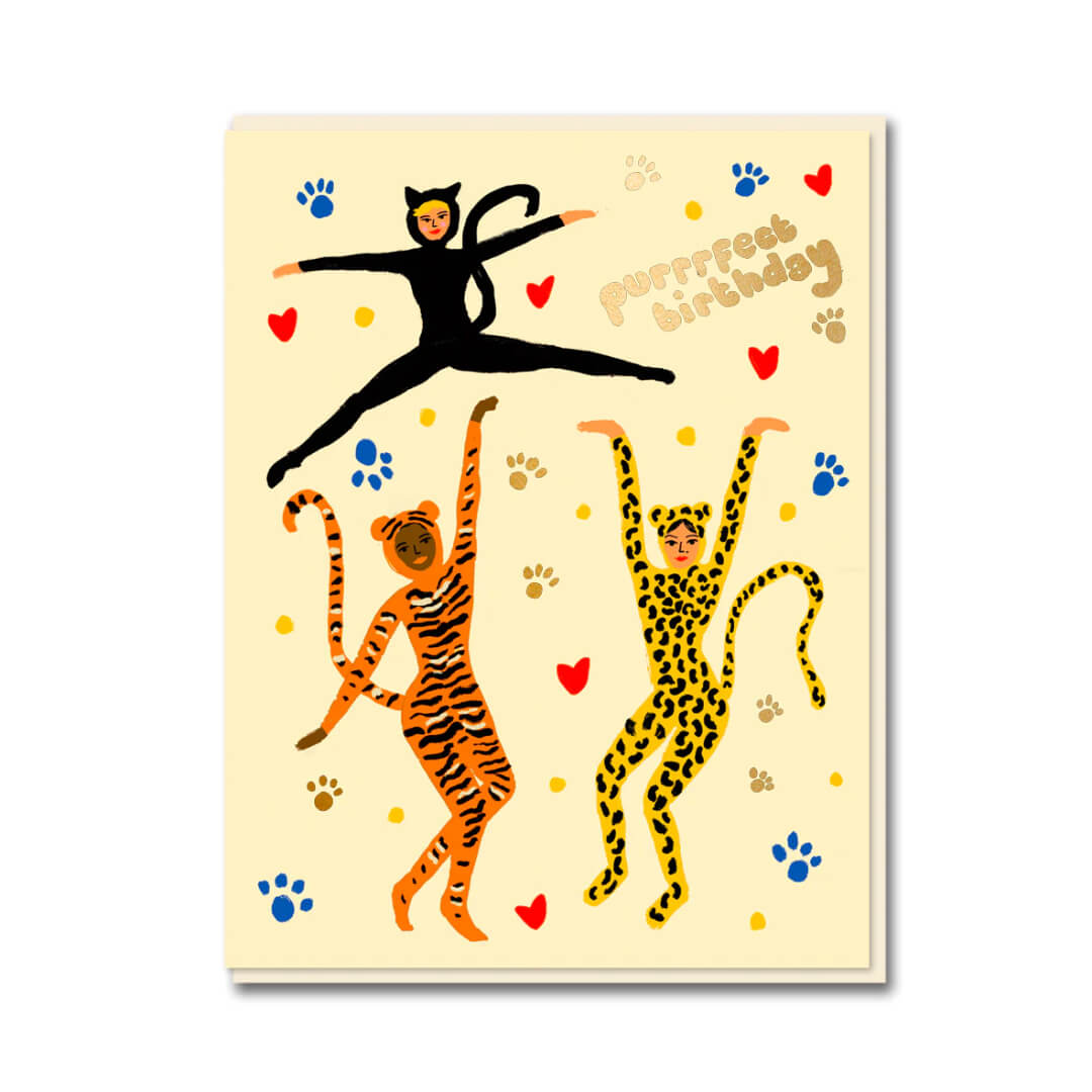 Purrrfect Party Animal Greetings Card