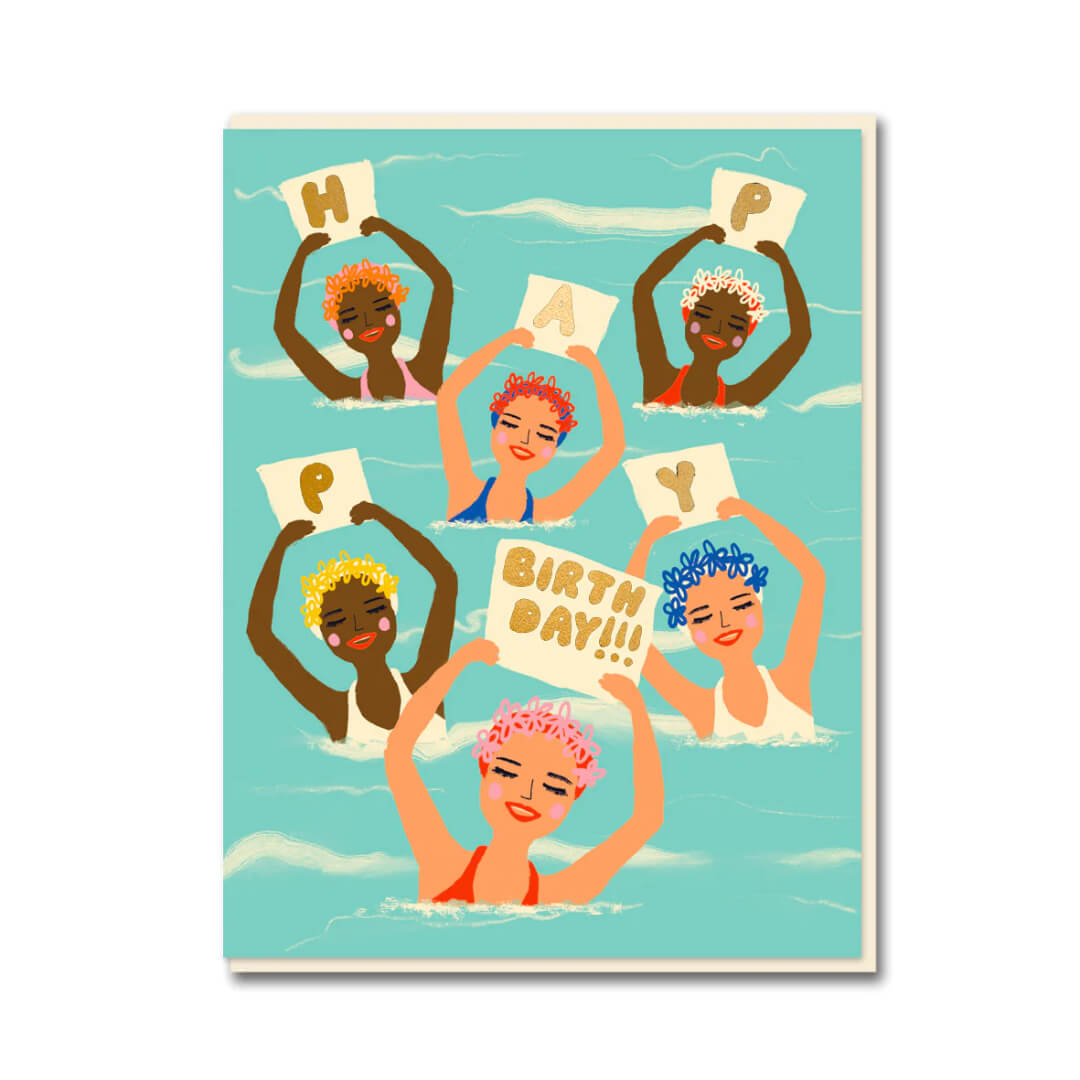 Synchronised Swimmers Birthday Greetings Card