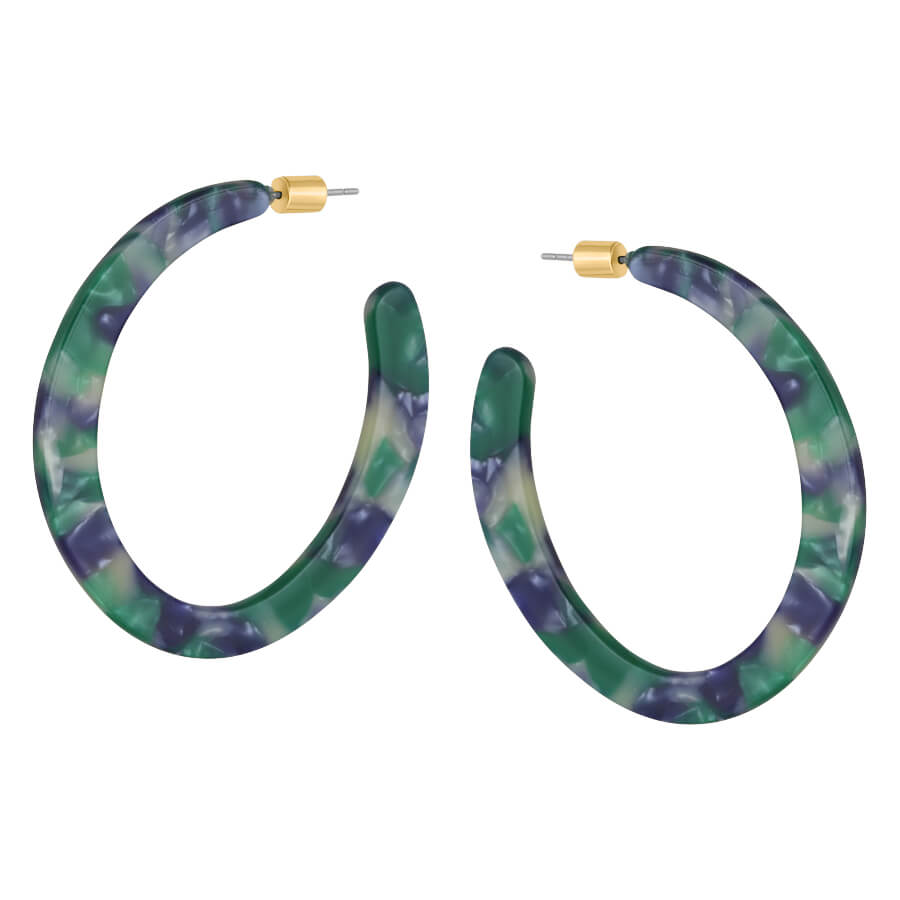 Oval Resin Hoop Earrings