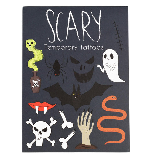 Scary Halloween Temporary Tattoos Pack