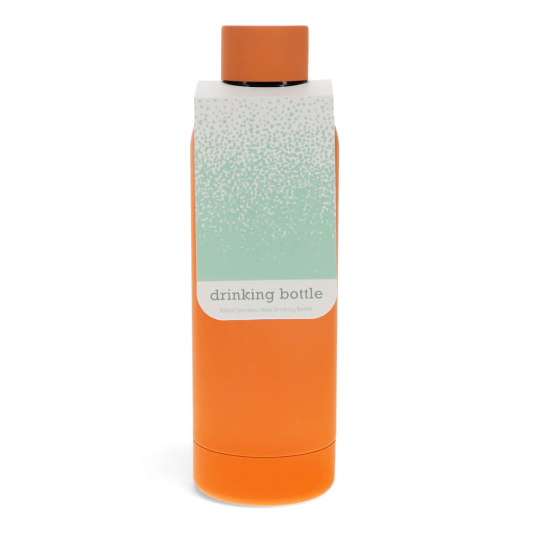 Orange Rubber Coated Steel Bottle