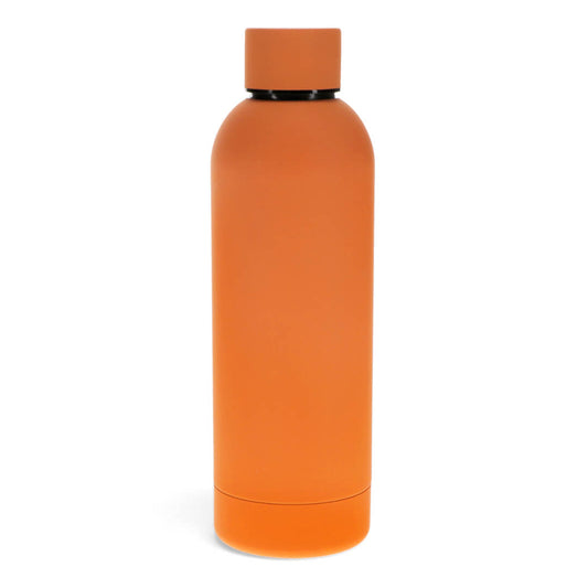 Orange Rubber Coated Steel Bottle