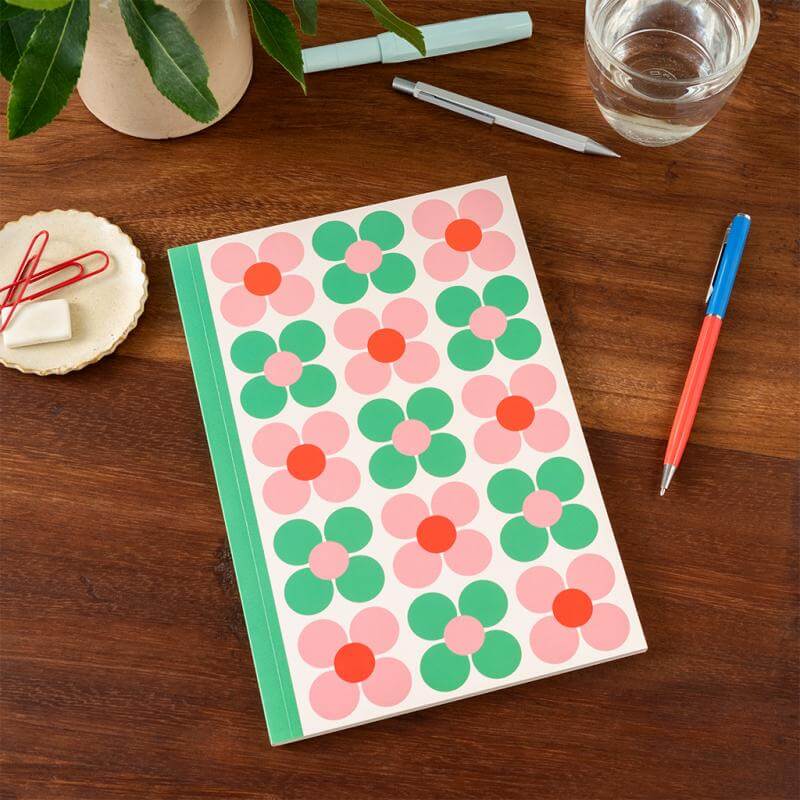 Pink Daisy A5 Lined Notebook