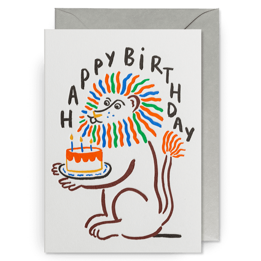 Happy Birthday Lion Greetings Card