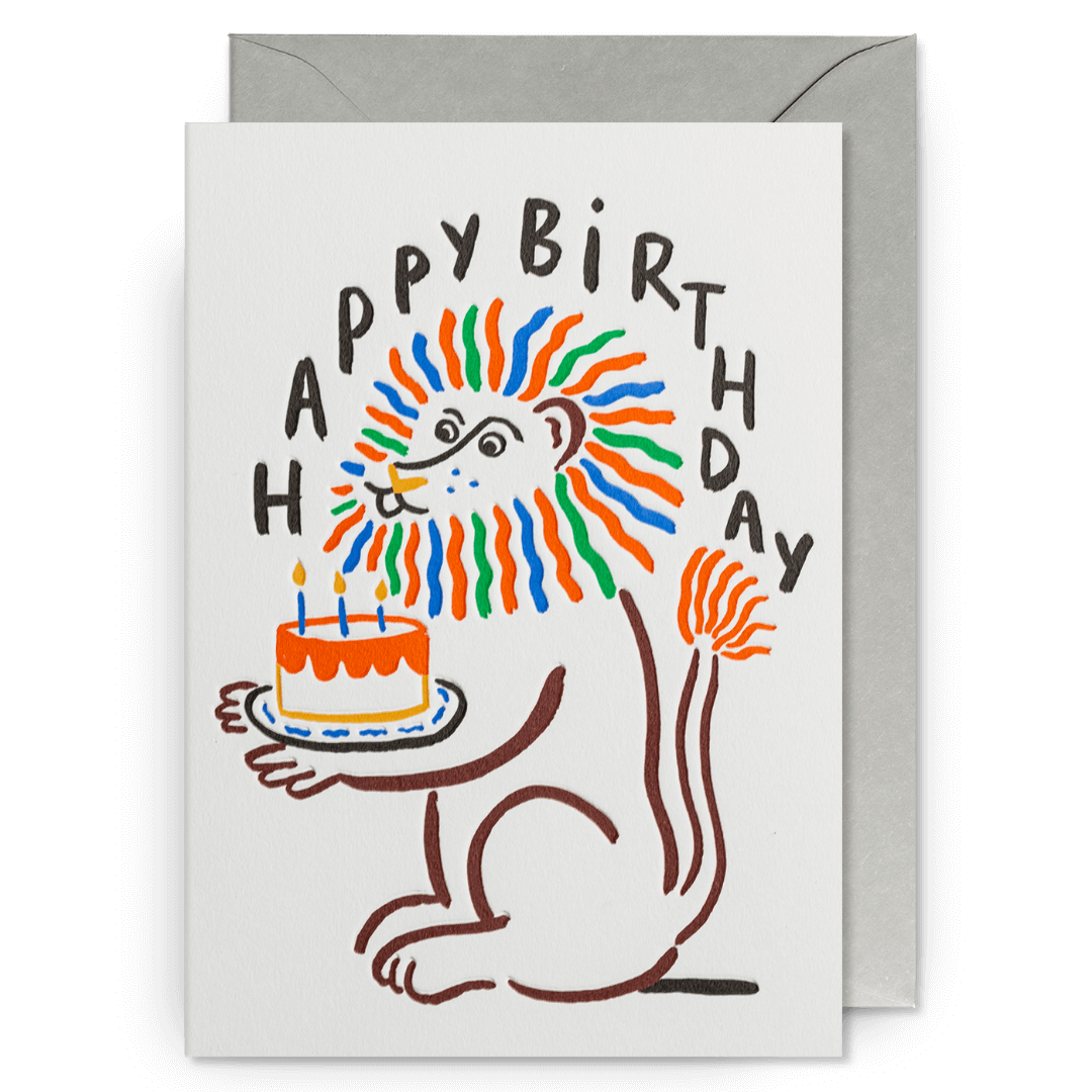 Happy Birthday Lion Greetings Card