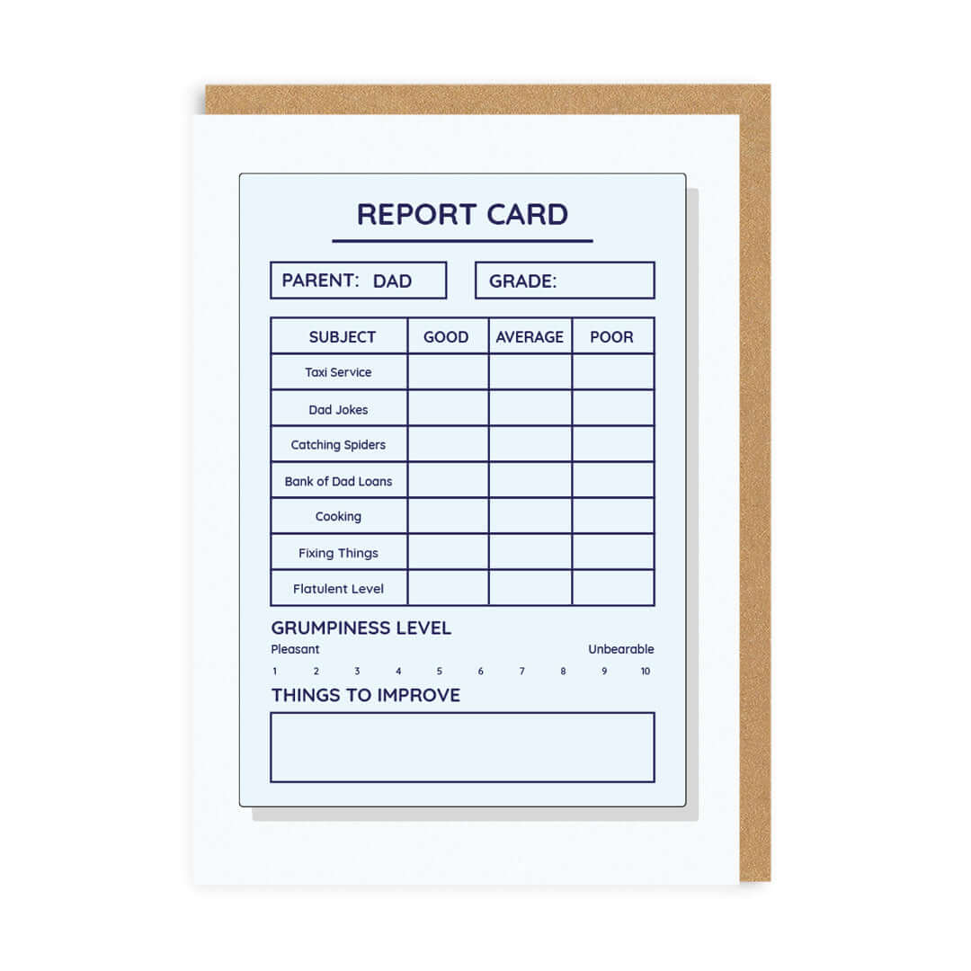 Dad Report Card