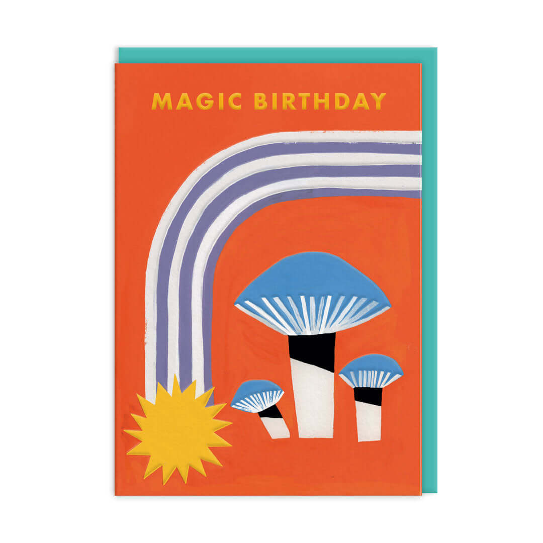 Magic Birthday Mushrooms Greetings Card