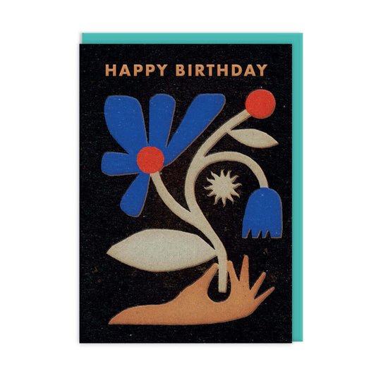 Hand with Flowers Birthday Greetings Card