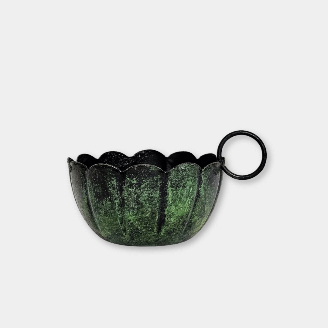 Bohemia Vintage Moss Scallop Candle Holder