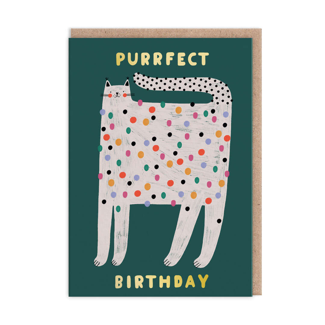 Spotty Cat Birthday Greetings Card