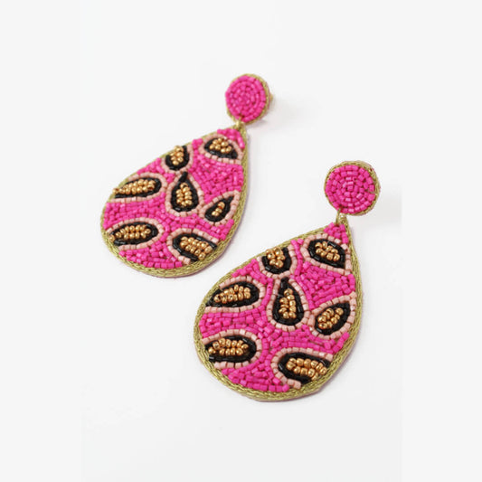 Pink Leopard Print Earrings