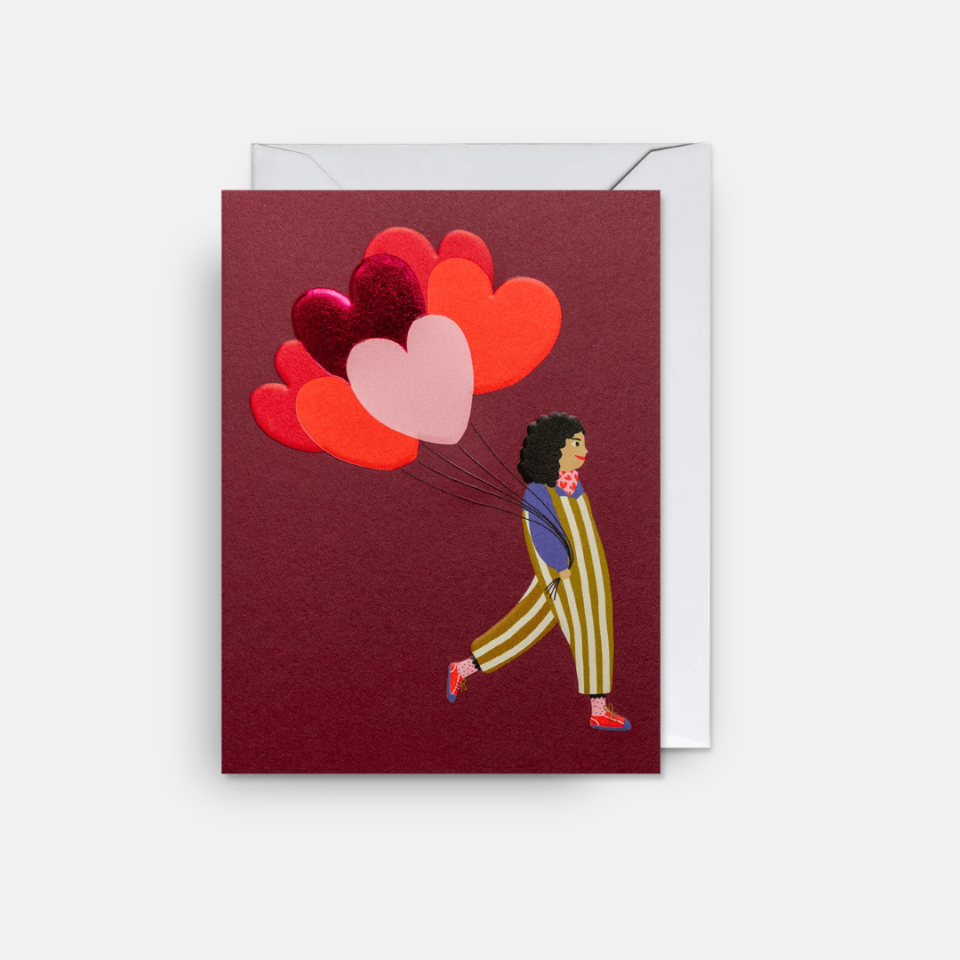 Heart Balloons Mini Greetings Card