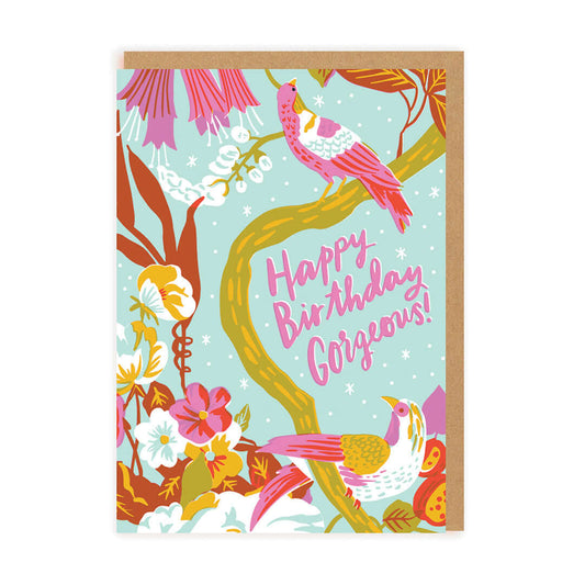 Gorgeous Tropical Birds Birthday Greetings Card