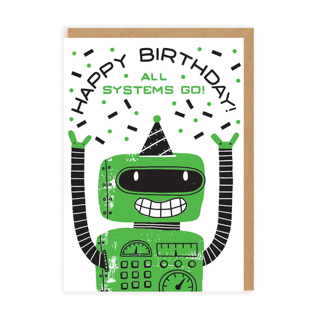 Birthday Robot Greetings Card