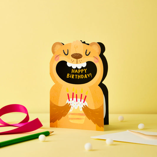 Big Mouth Birthday Bear Greetings Card