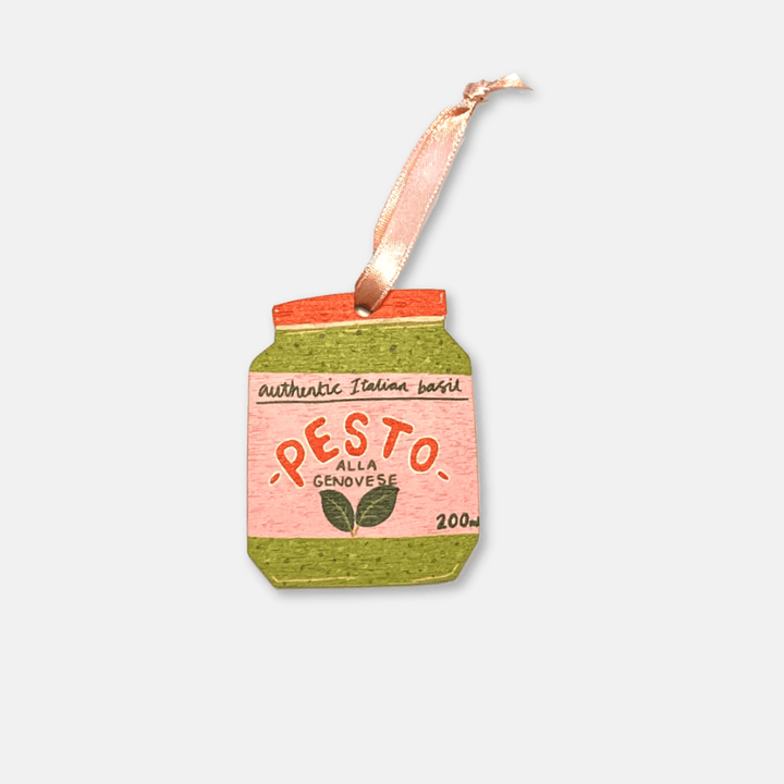 Pesto Jar Wooden Christmas Decoration