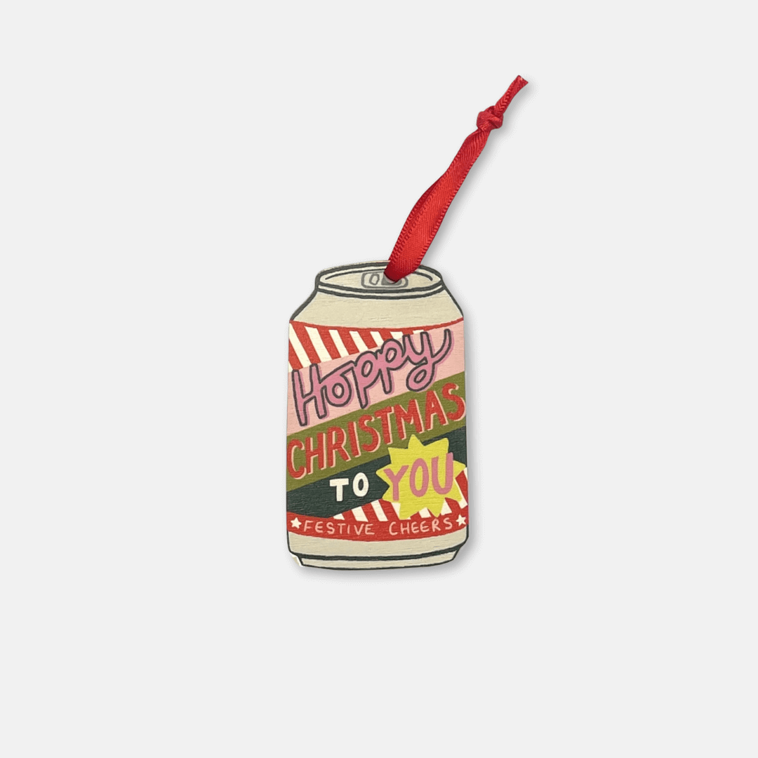 Craft Beer Can Wooden Christmas Decoration