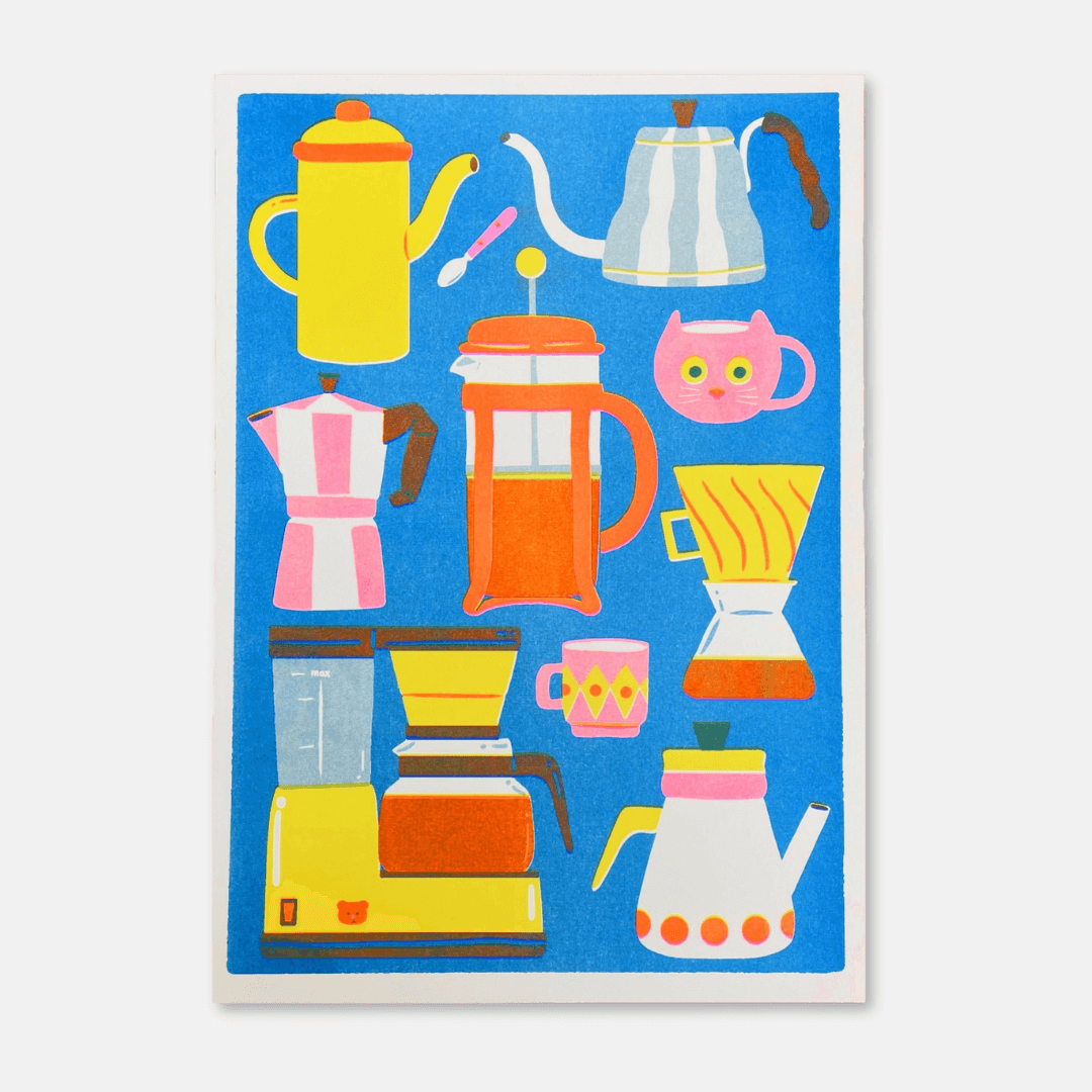 Coffee Lover Riso Print