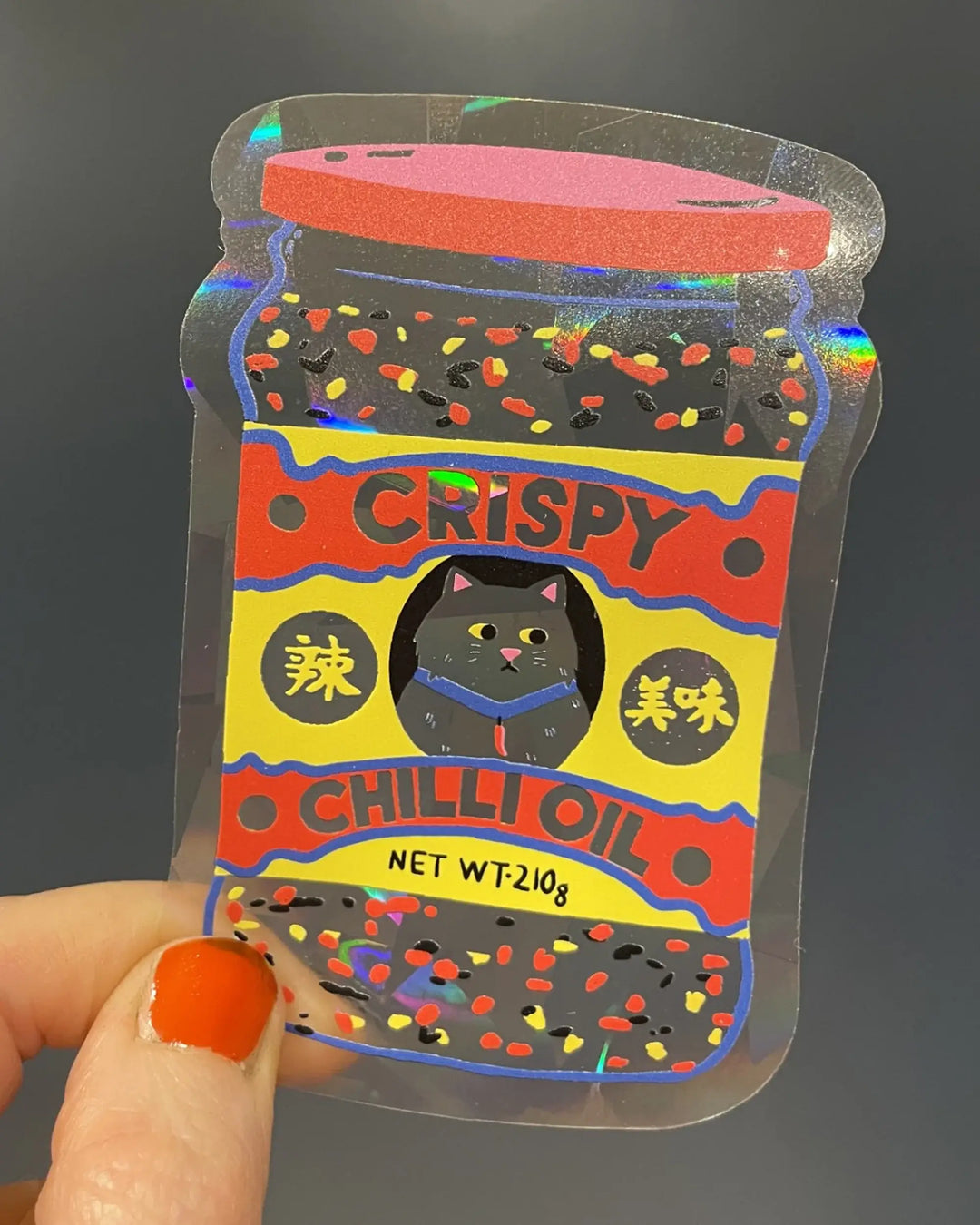 Chilli Oil Cat Suncatcher Sticker