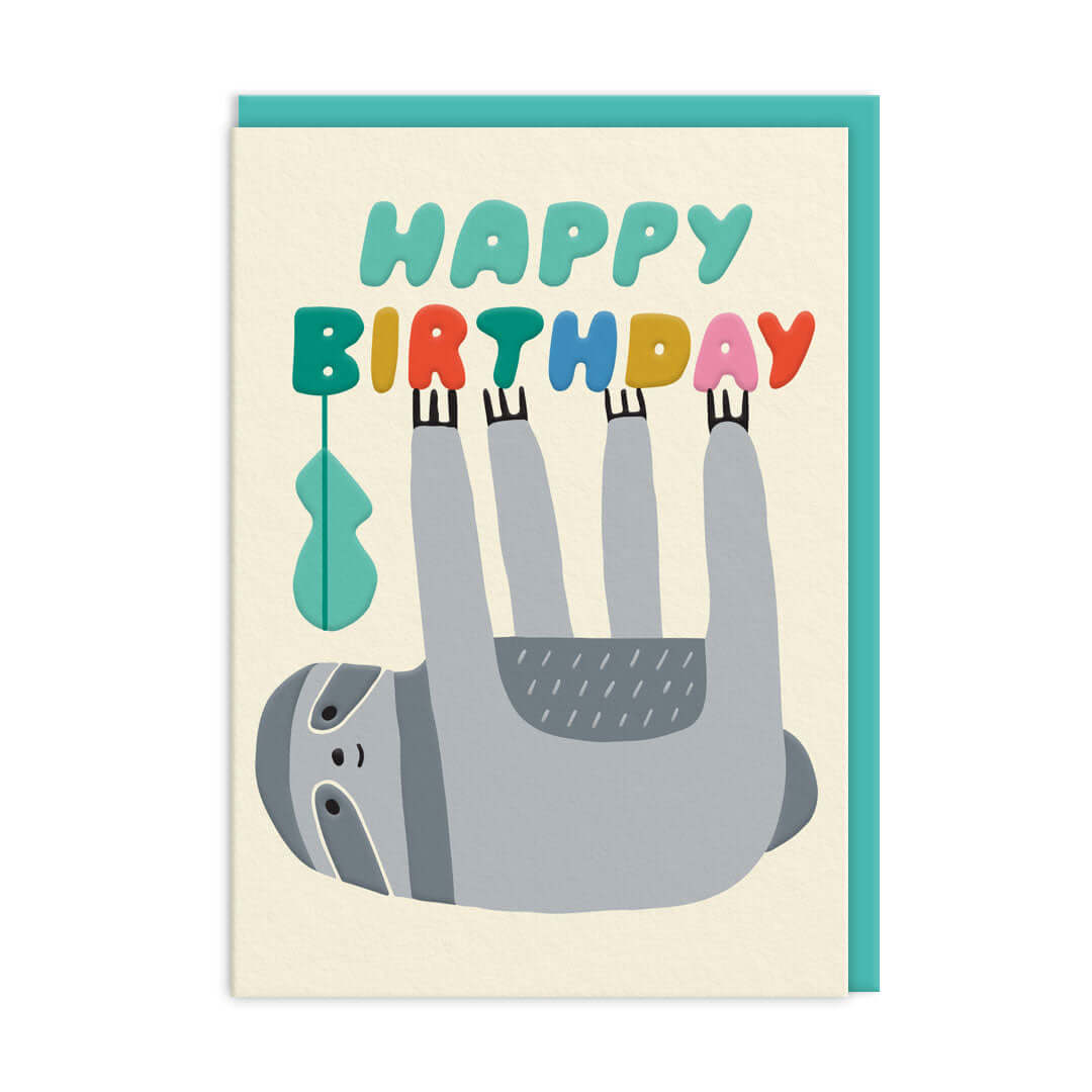 Birthday Sloth Greetings Card