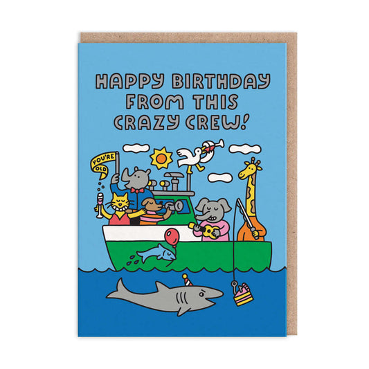 Crazy Crew Birthday Greetings Card