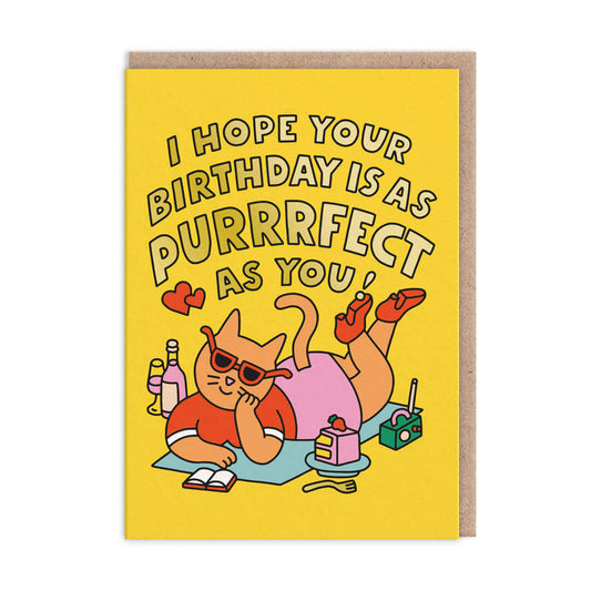 Purrrrfect As You Greetings Card