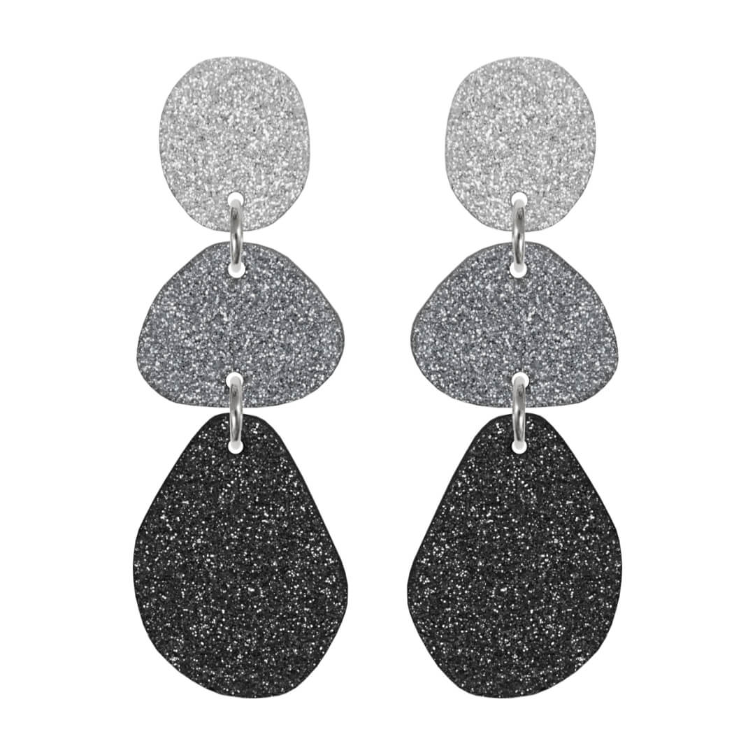 Triple Drop Glitter Earrings