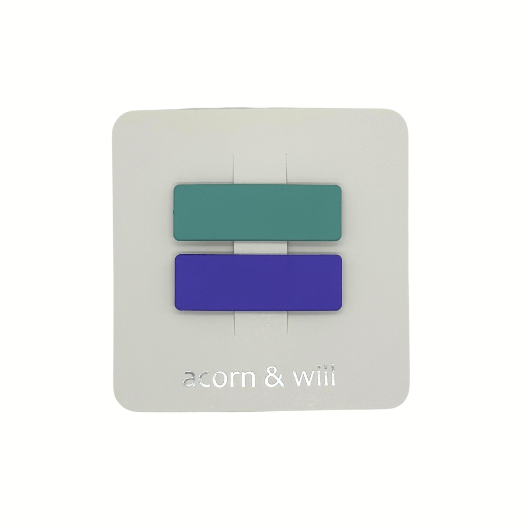 Colourful Rectangle Hair Clips Set