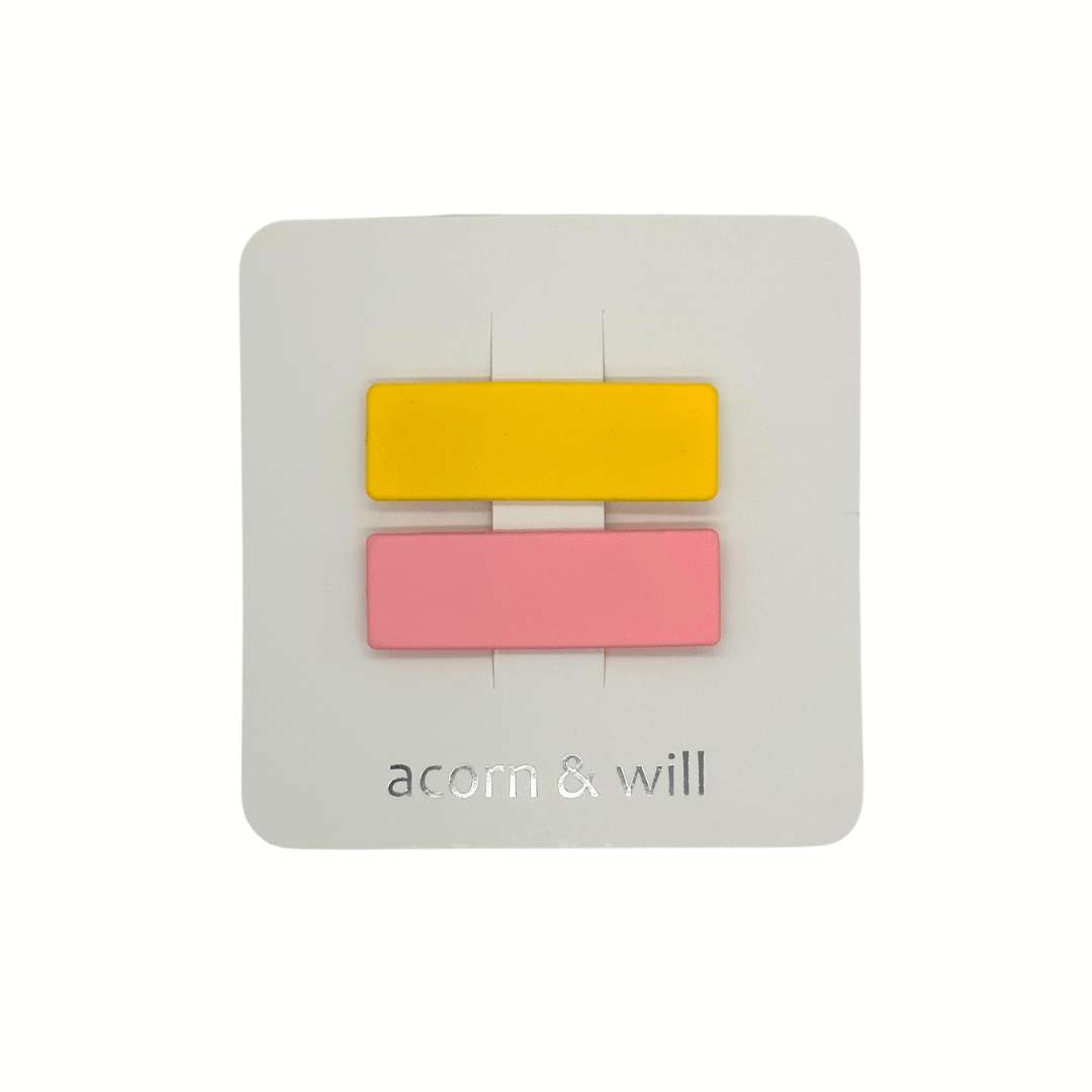 Colourful Rectangle Hair Clips Set