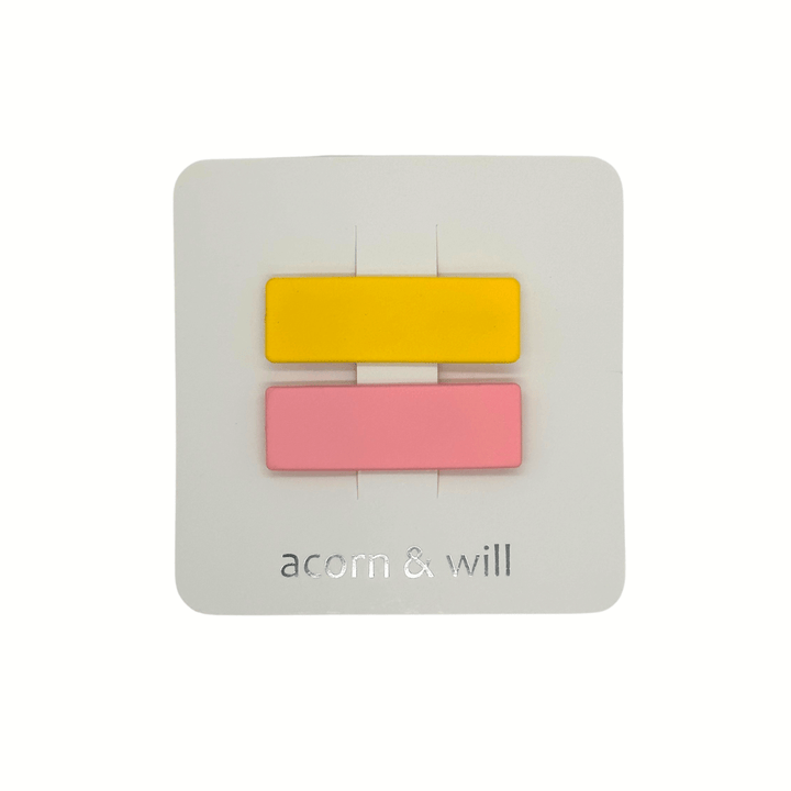 Colourful Rectangle Hair Clips Set