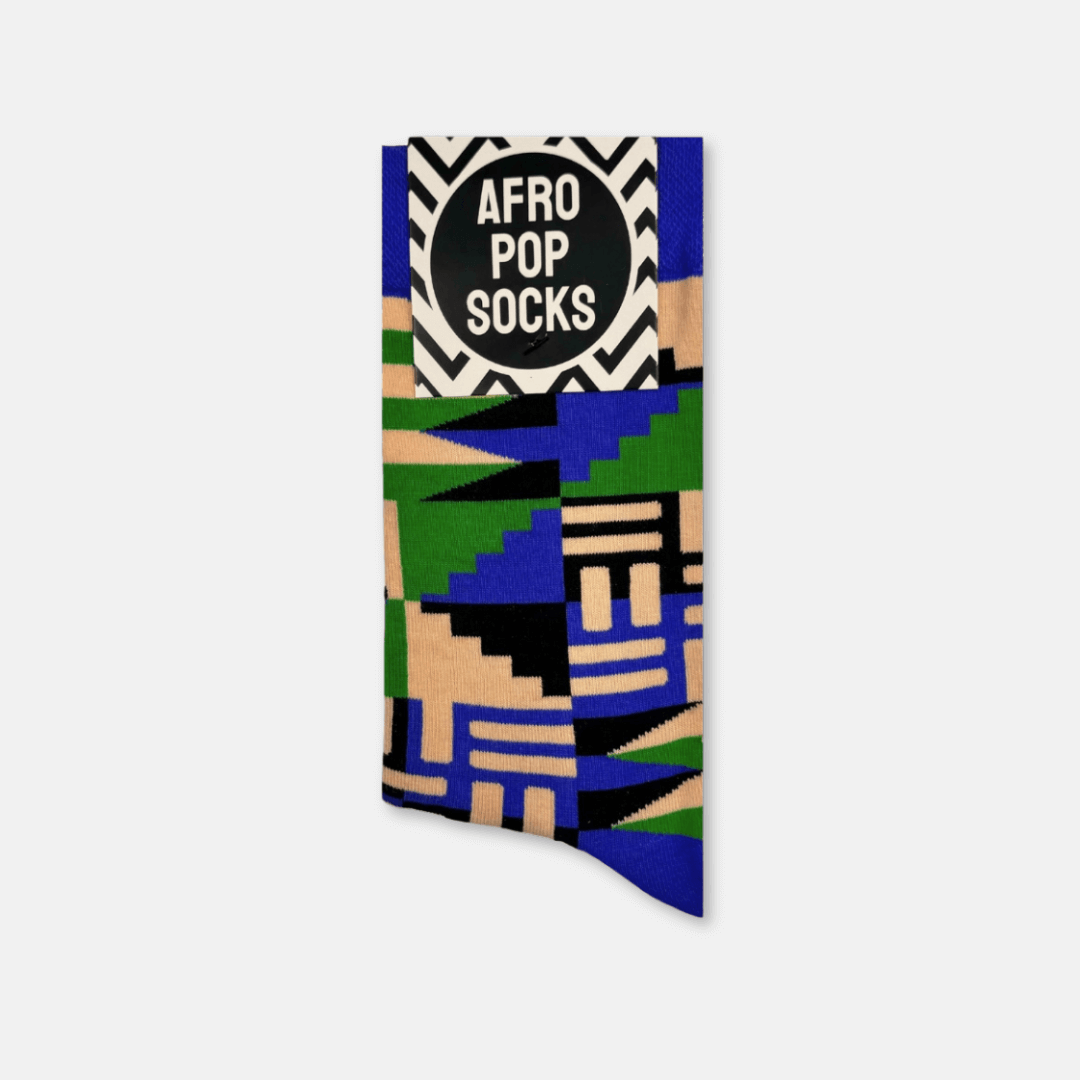 Afropop Blue Scholar Socks (M)