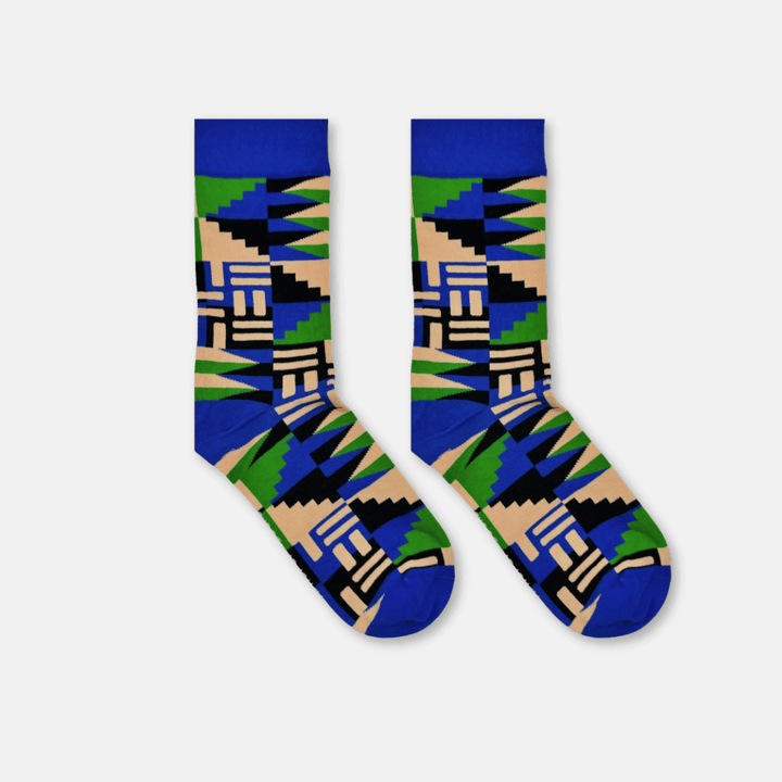 Afropop Blue Scholar Socks (M)