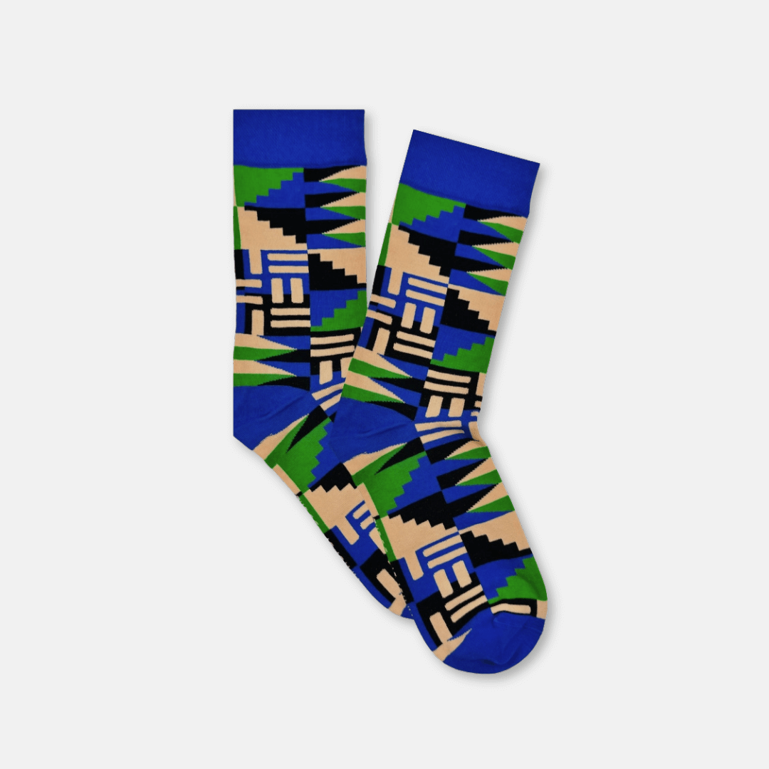 Afropop Blue Scholar Socks (M)