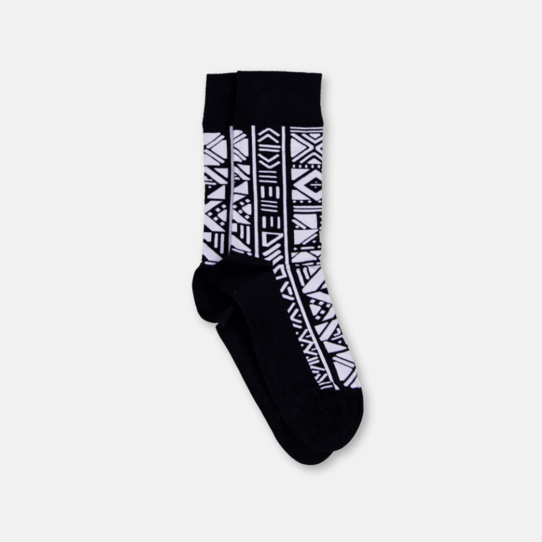Afropop Socks Bogolan Black (M)