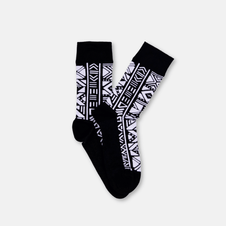 Afropop Socks Bogolan Black (M)