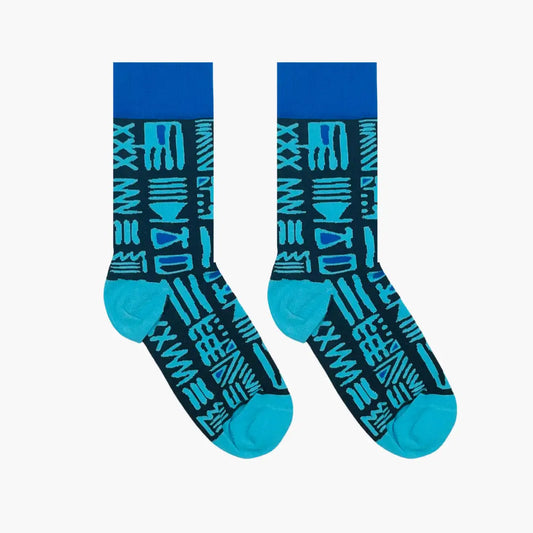 Afropop Tribal Blue Socks