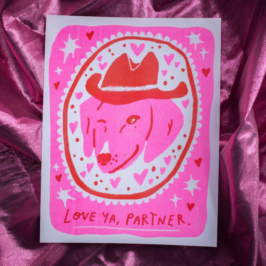 Love Ya Partner Riso Art Print