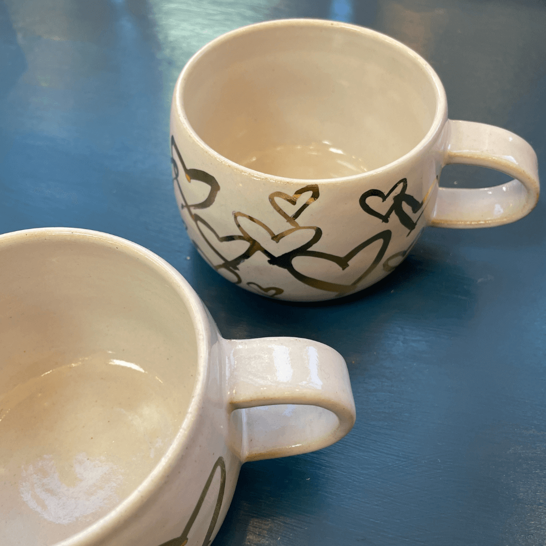 Gold Hearts Mug