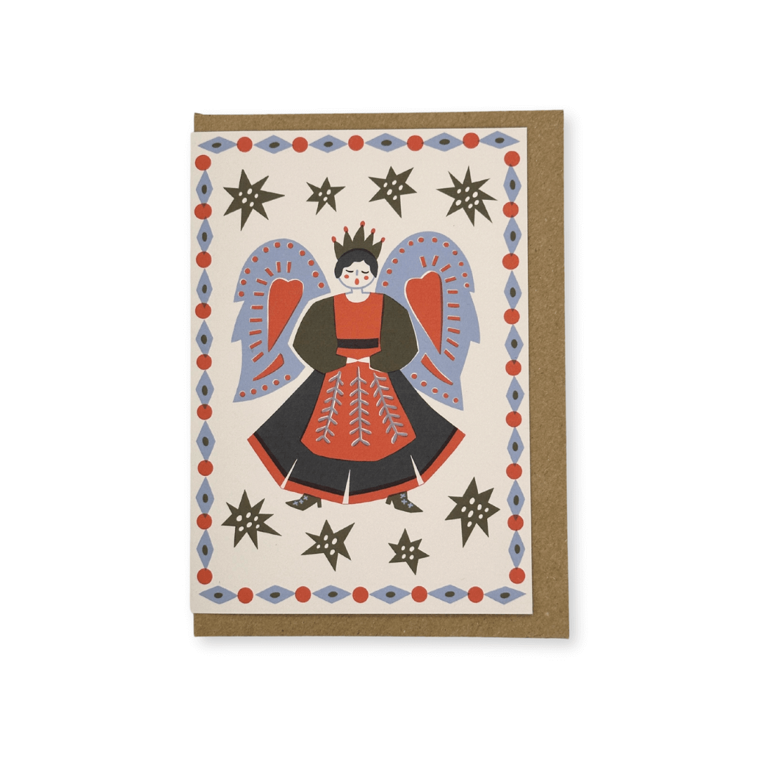 Angel Folk Christmas Card