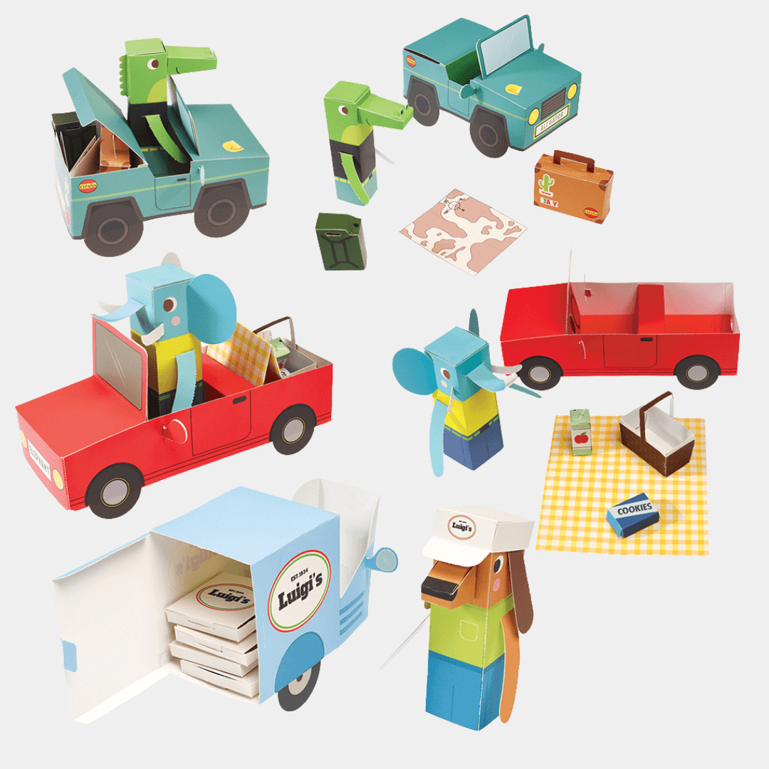 Animal Automobiles 3D Play Set