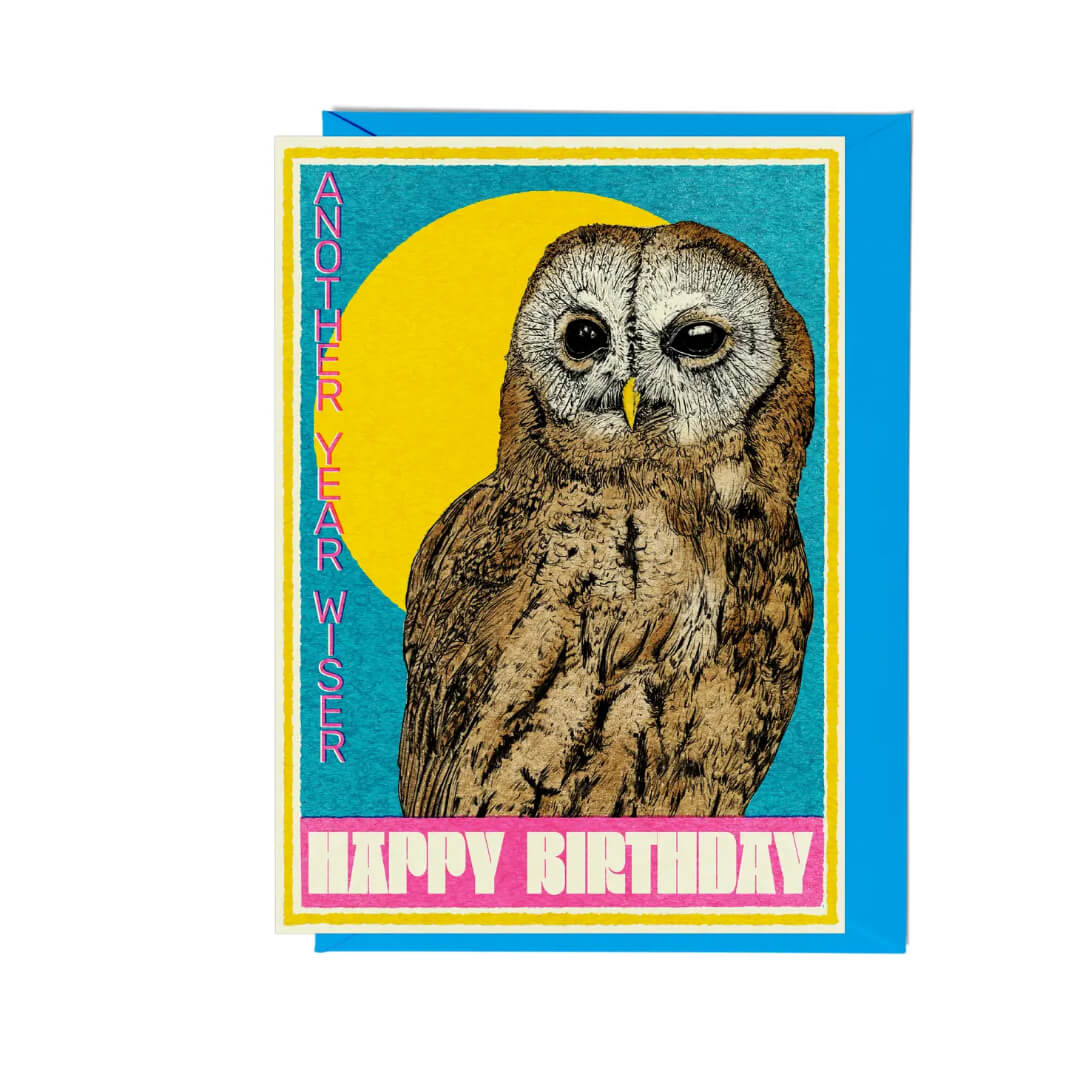 Another Year Wiser Owl Birthday Card